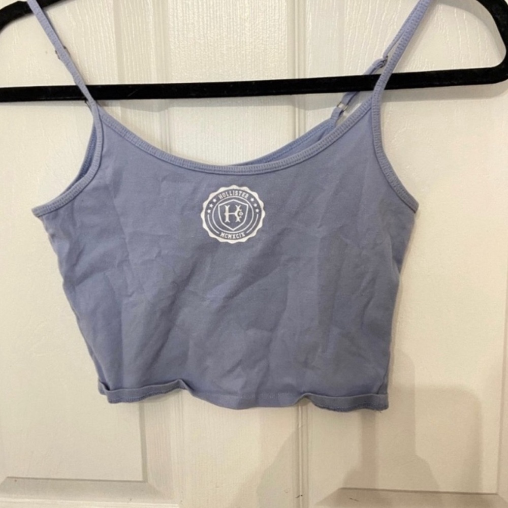Hollister Blue Logo Crop Top